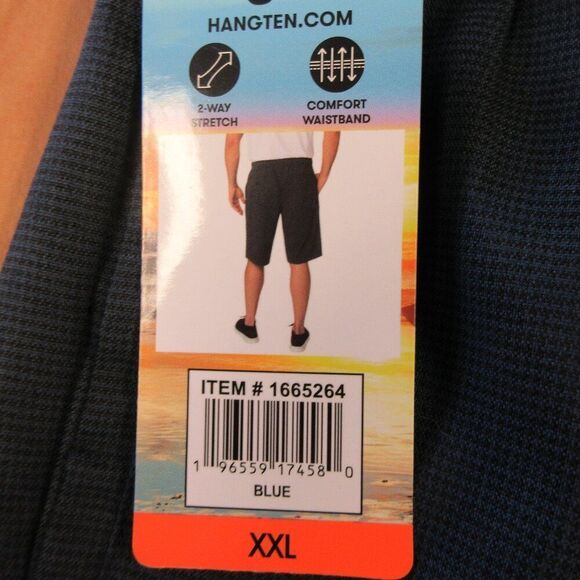 HANG TEN Drop In 20" Elastic-Waist Walkshorts Mens Sz XXL (42-44) Blue Plaid NWT - Picture 4 of 12